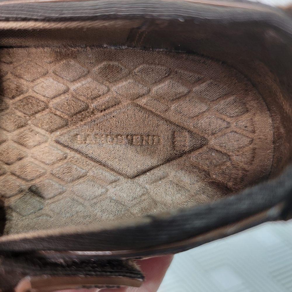 Lands' End Women's V-Strap Mary Jane Walkers Size 6 Brown Leather; Rugged Soles. - Picture 6 of 8